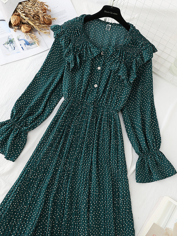 New lotus leaf sleeve elastic waist skirt fairy super fairy series  4794