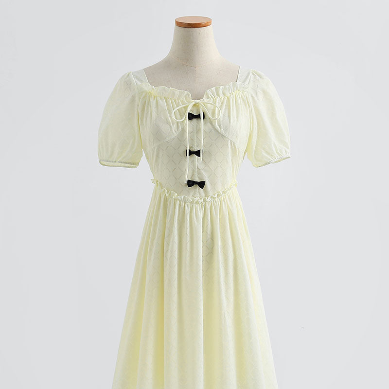 French one line neck bubble sleeve waist narrow skirt  4277