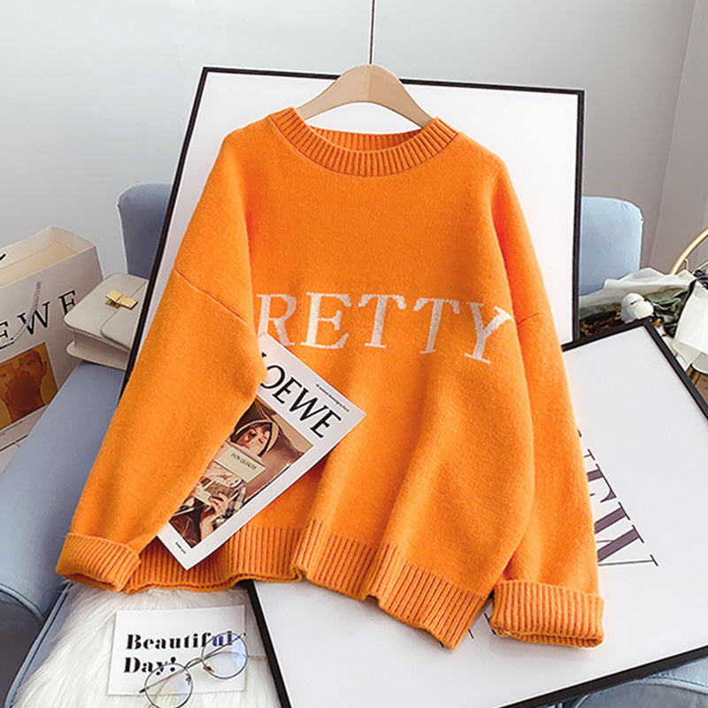 Sweater sweater lazy wind sweater top  4973