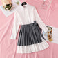 Design sense minority white shirt skirt pleated skirt  4049
