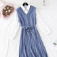 High necked Royal sister wind inner tie knit dress  4492