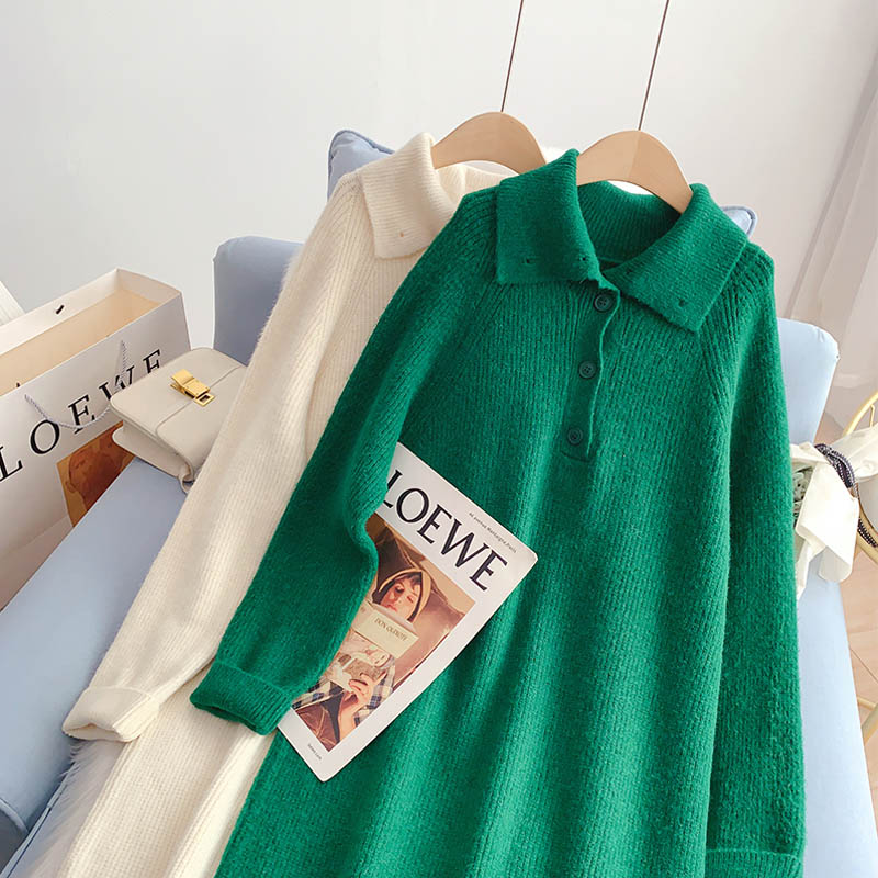 Loose, slim, lazy, wind backed wool dress  5011