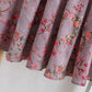 Jupe fleurie, jupe midi en coton et lin avec poche, jupe trapèze violette 3573