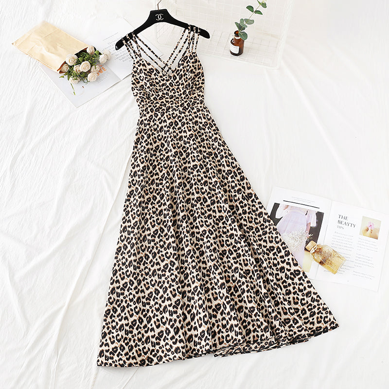 Broken Flower Chiffon dress female French first love skirt retro super Fairy  4108