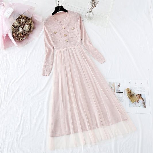 French first love little fragrant wind fairy mesh skirt  4302