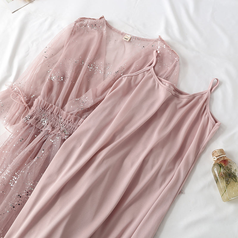 Gauze super fairy sweet niche Kikyo skirt  4301