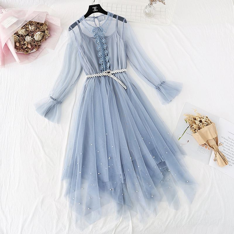 Suspender skirt fairy super xiansen stem orange French Retro  4380