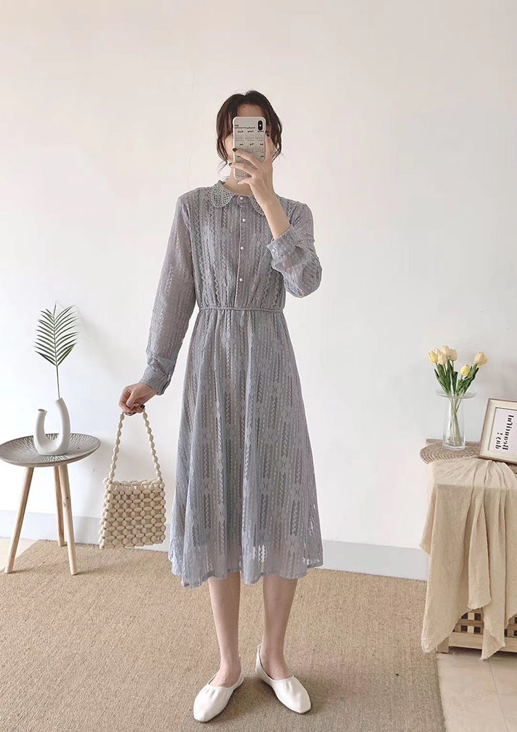 Knierock mit hohem und dünnem Boden und Puppenkragen 3869