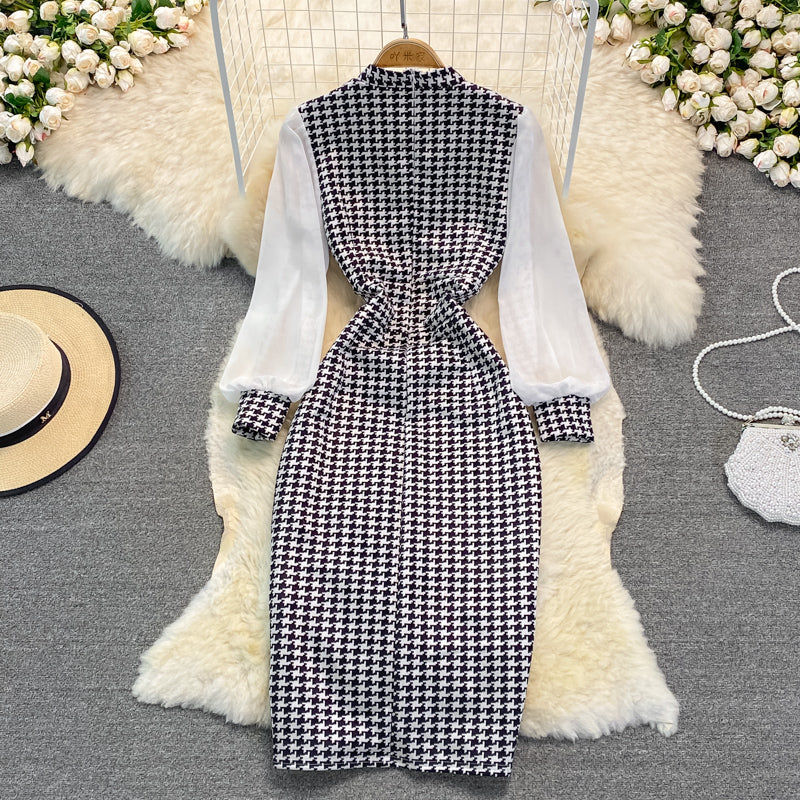 Slim and slim split Hip Wrap Dress bottomed skirt  3764