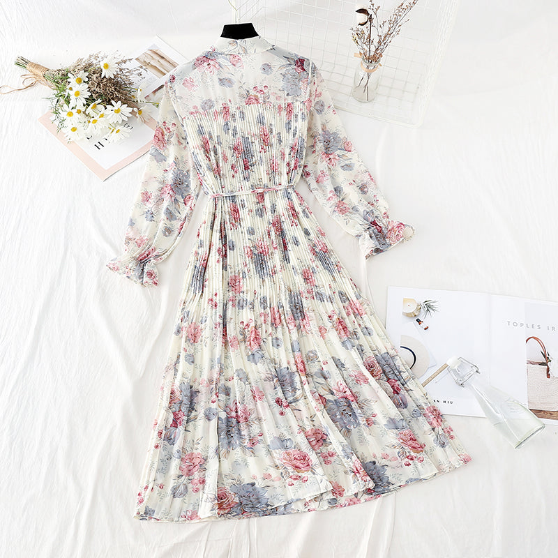 Nouvelle jupe plissée slim pour femme à imprimé floral champignon 4084