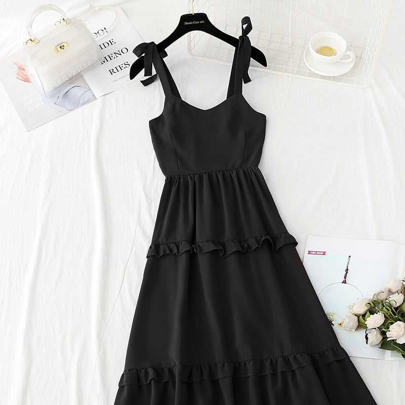 French retro suspender skirt holiday long fairy temperament  3737