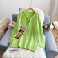 Medium length sweater lazy style sweater top  4960