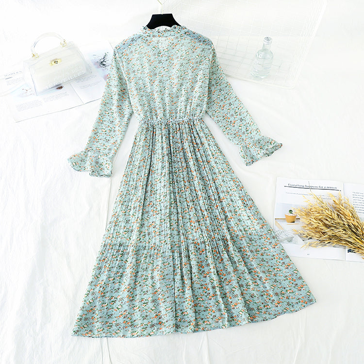 New French Vintage chiffon skirt with thin Ruffle at waist  4698