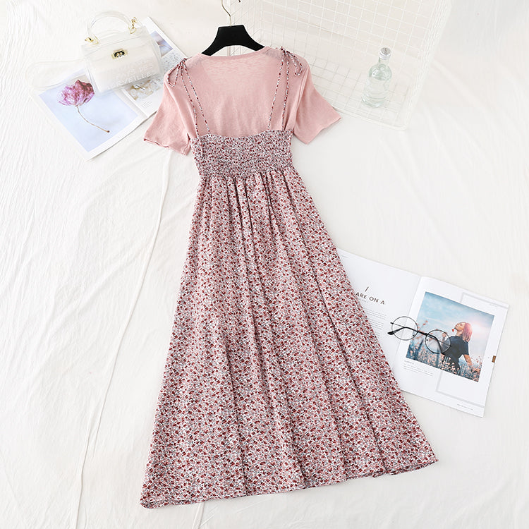 Kleines frisches süßes Strapskleid mit zerbrochenen Blumen 4587