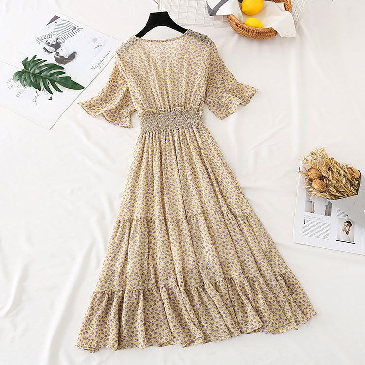 New French Vintage Chiffon langer Rock Fairy Super Fairy Serie 4592