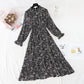 New style fungus Ruffle Skirt round neck slim Chiffon Dress  4834