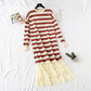 Super loose stripe knit dress  4445