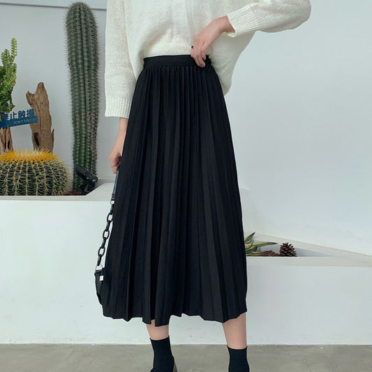 Loose skirt, fashion long pleated skirt, high waist A-line skirt,CHEAP ON SALE  3674