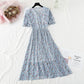 Small fresh sweet floral dress French temperament small skirt  4882