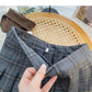 Slim and slim design lattice high waist A-line skirt  5485