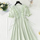Cotton linen dress French gentle style  4230