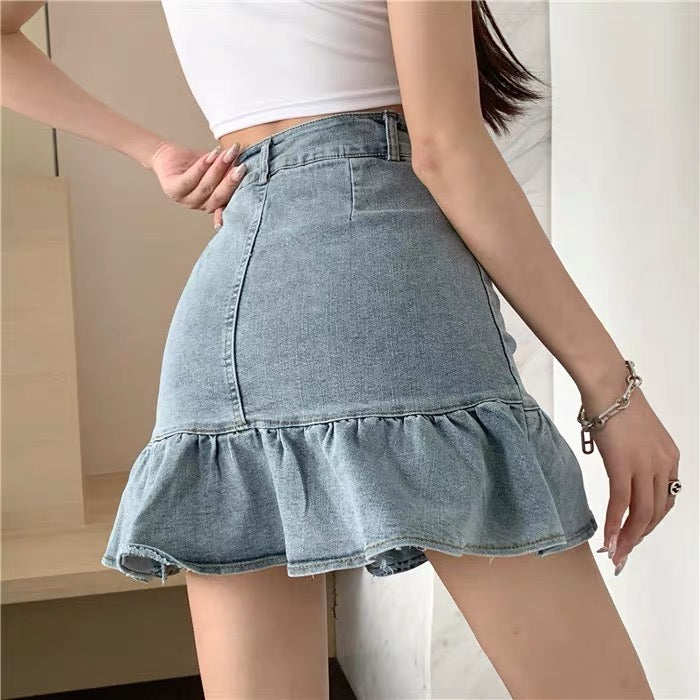 Hot girl style jeans skirt, summer, new style, high waist fishtail skirt  3653