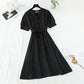 The new waist is slim, goddess skirt is cool, French solid long skirt  4672