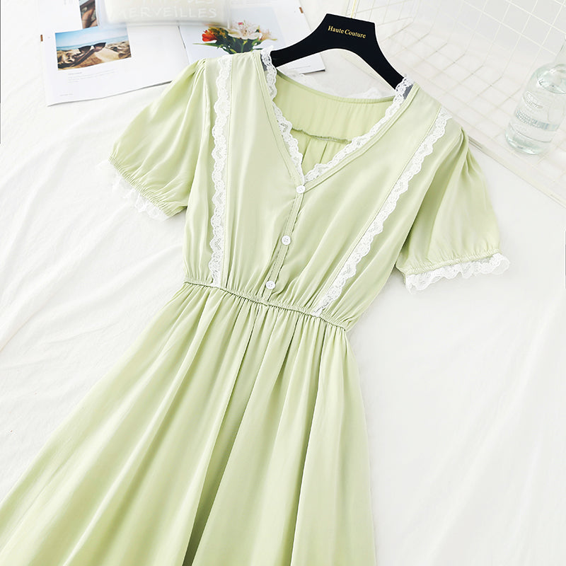 The new waist is slim, French gentle skirt Fairy   4642