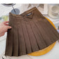 Pleated retro college style skirt casual high waist A-line skirt  5313
