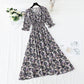 New French retro gentle fairy long skirt Short Sleeve Chiffon first love skirt  4854