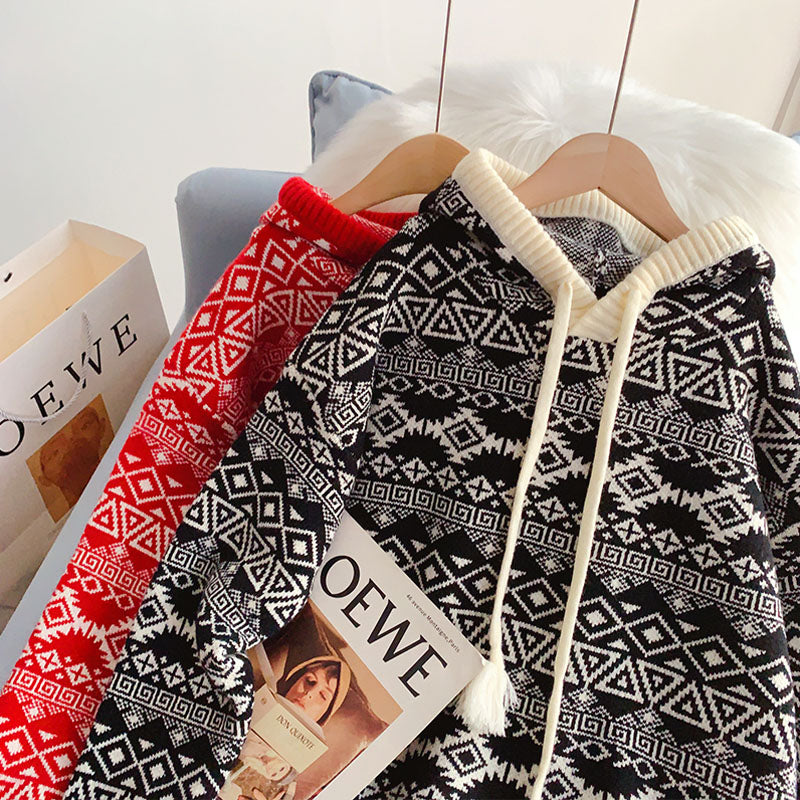 Koreanischer Retro-Faulwind-Langpullover 5139