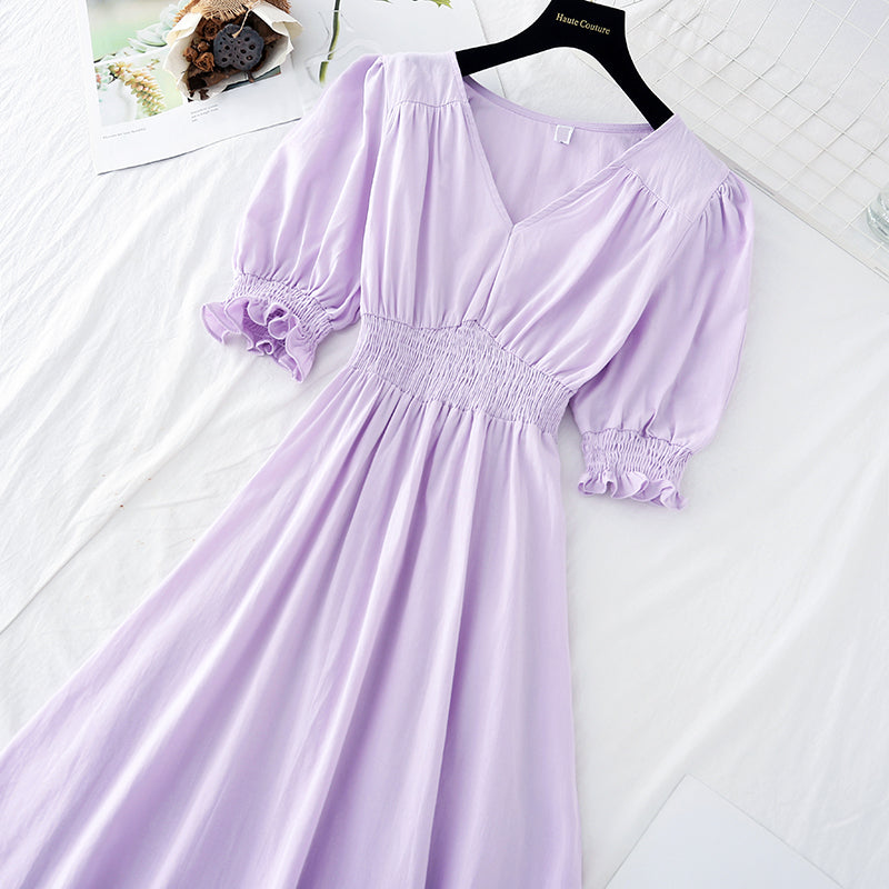 New waist closing slim skirt French fairy Sen long skirt  4618