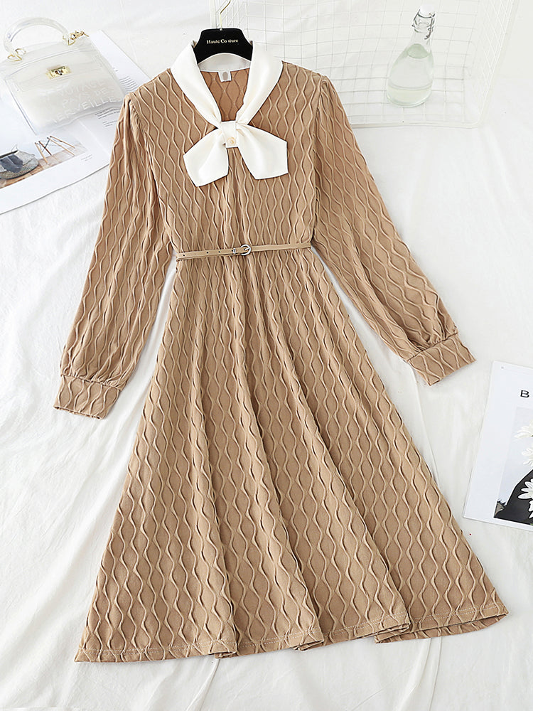 New color contrast bow design, foreign style and small black skirt  4792