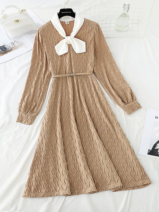 New color contrast bow design, foreign style and small black skirt  4792