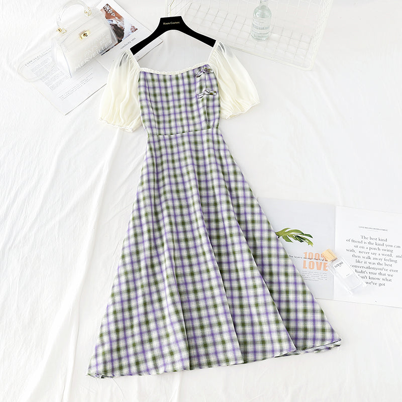 Improved cheongsam dress with slim waist  4189