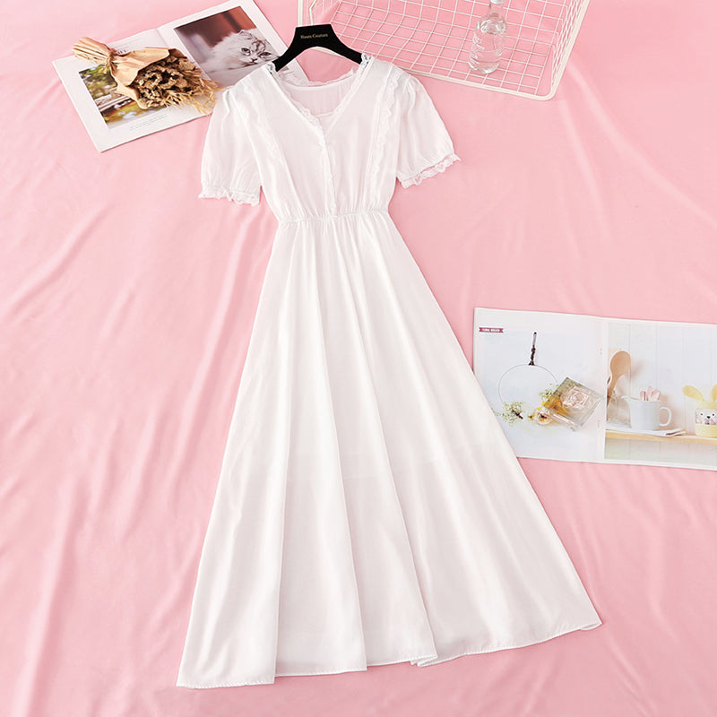 The new waist is slim, French gentle skirt Fairy   4642