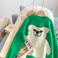 Pink cute bear sweater women's sweet sweater top  4930