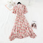 New gentle wind fairy waist closing thin Bubble Sleeve Chiffon Skirt  4624