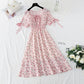 Small fresh lace up sweet dress broken flower skirt looks thin  4865