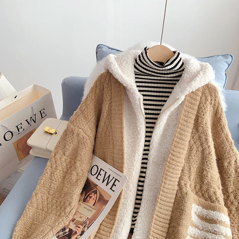 Pullovermantel aus Lammwolle, mittellang, fauler Stil 5163