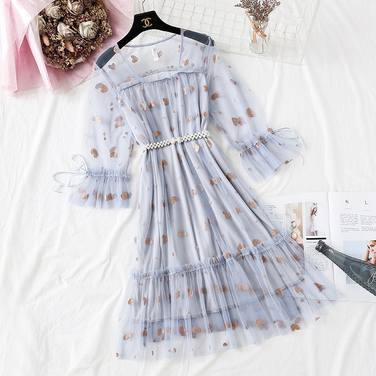 Love gauze dress is super xiansen sweet  4343