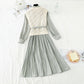 Knitted vest with pleated skirt two piece set fairy Sen Department   3920