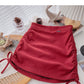 High waist hip wrap design, personalized slim drawstring A-line skirt  5398