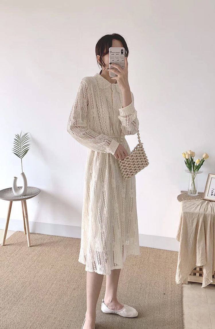 Knierock mit hohem und dünnem Boden und Puppenkragen 3869