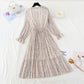 New bow tie lace up slim Pleated Chiffon bottomed skirt  4533