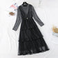 Japanese gentle wind mesh dress two-piece set 4377