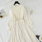 Knitted dress women's super fairy lace Plush stitched wool dress  4439