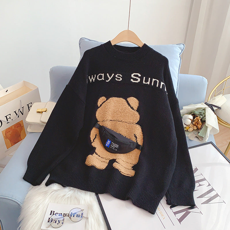 Japanese bear sweater female Pullover  5109