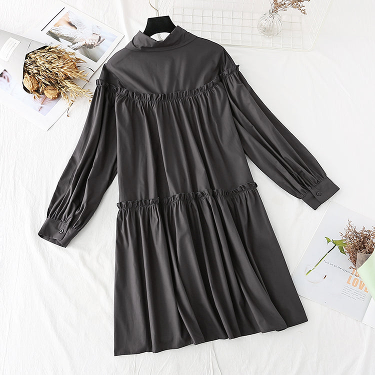 Shirt dress light mature style, foreign style, loose and thin  4021
