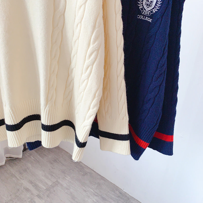 Japanese college style loose Pullover Sweater sweater top  5031